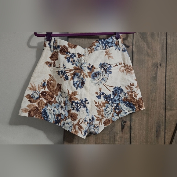 ABERCROMBIE Mid-Rise Linen Cotton Blend Tailored Shorts In Floral. Multi. SM NWT - Picture 10 of 13